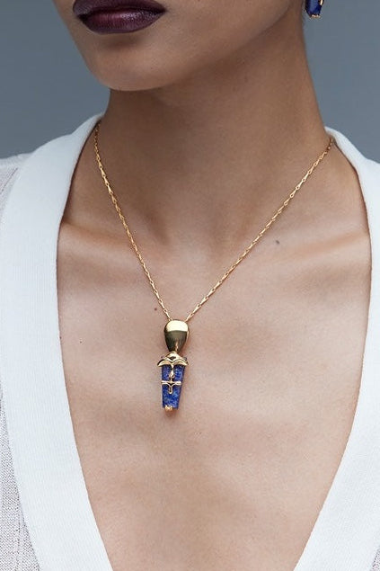 Outhouse Gold Lazuli Sculpt Pendant available on sincerelyindia