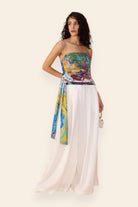 Saaksha & Kinni Saylor wide-leg palazzo in white, full-length styled view