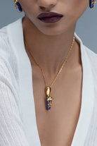 Outhouse Gold Lazuli Sculpt Pendant available on sincerelyindia