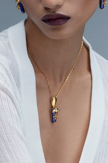 Outhouse Gold Lazuli Sculpt Pendant available on sincerelyindia