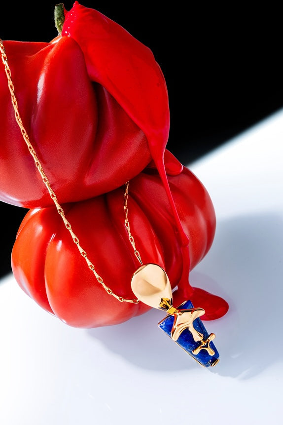 Outhouse Gold Lazuli Sculpt Pendant available on sincerelyindia