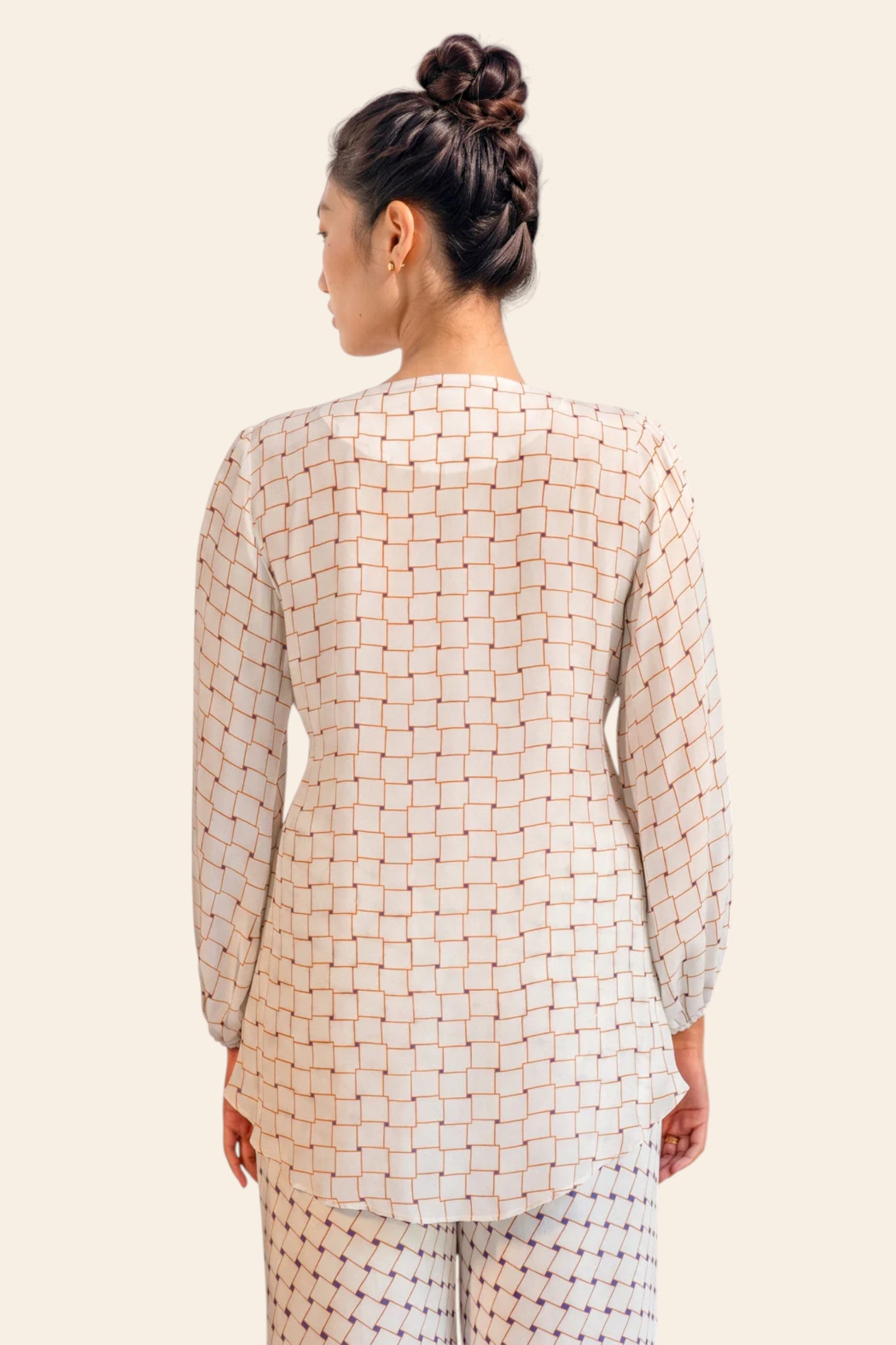 Nautanky ivory dune printed co-ord set, full-length styling shot