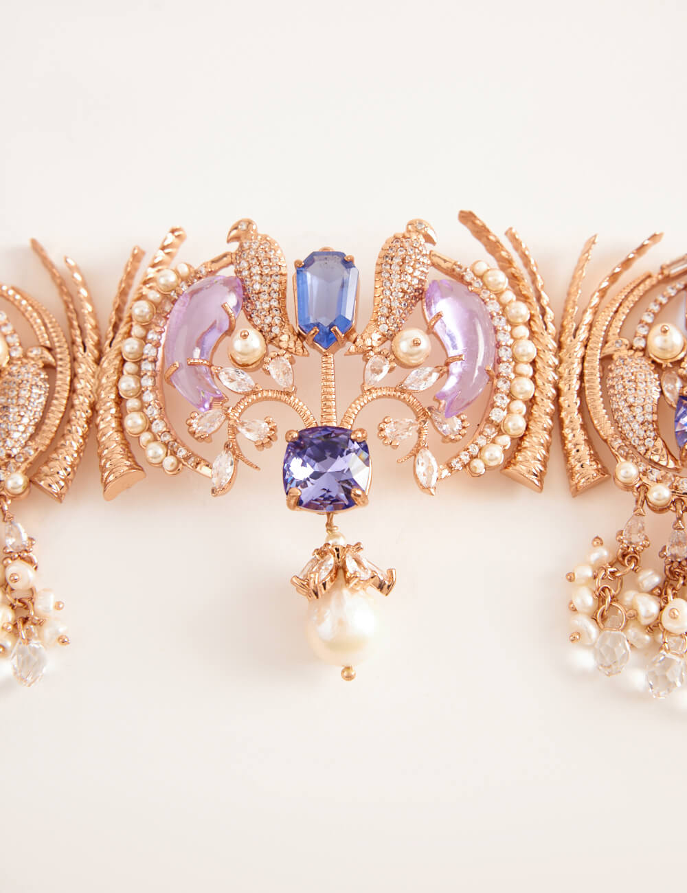 Outhouse-Rose Gold Palmetto Choker-sincerelyindia.COM