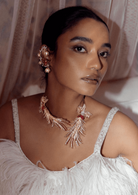 Outhouse-Rose Gold Sunset Palm Open Choker-sincerelyindia.COM