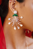 Outhouse-Rose Gold Royal Palm Earrings-sincerelyindia.COM