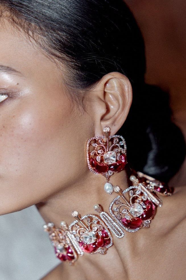 Outhouse-Rose Gold Praia Earrings-sincerelyindia.COM