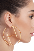 Outhouse-O.H Monogram Hoop Earrings-sincerelyindia.COM