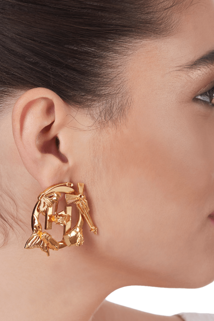 Outhouse-O.H. V Ear Studs-sincerelyindia.COM